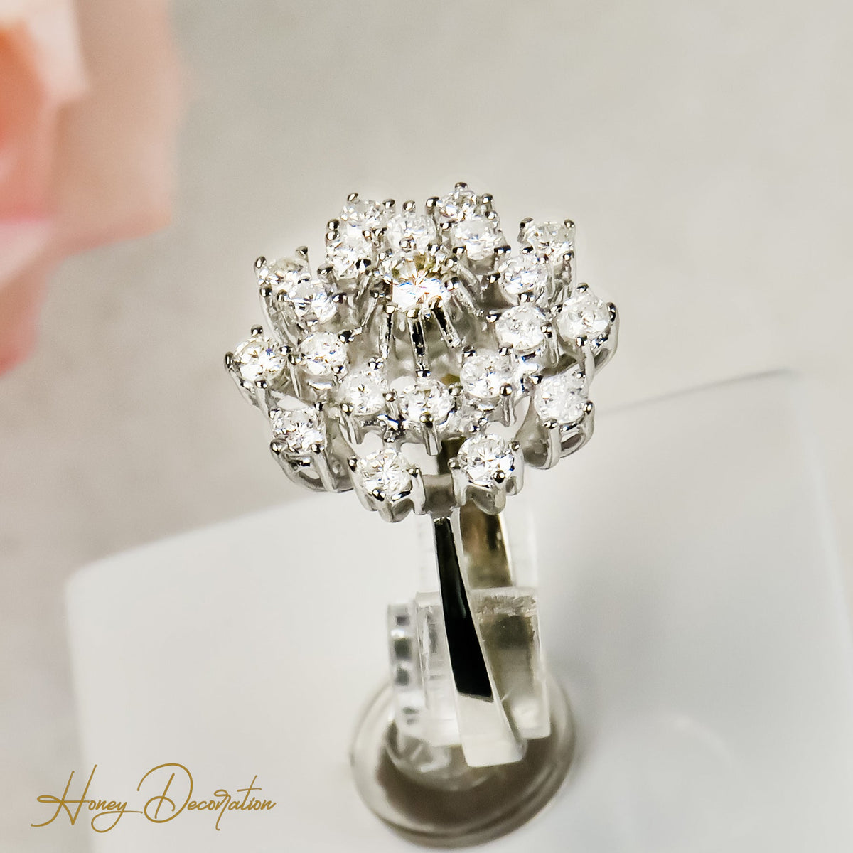 14 Karat Weißgoldring mit Brillanten – Puristischer Luxus - Honey Jewelry