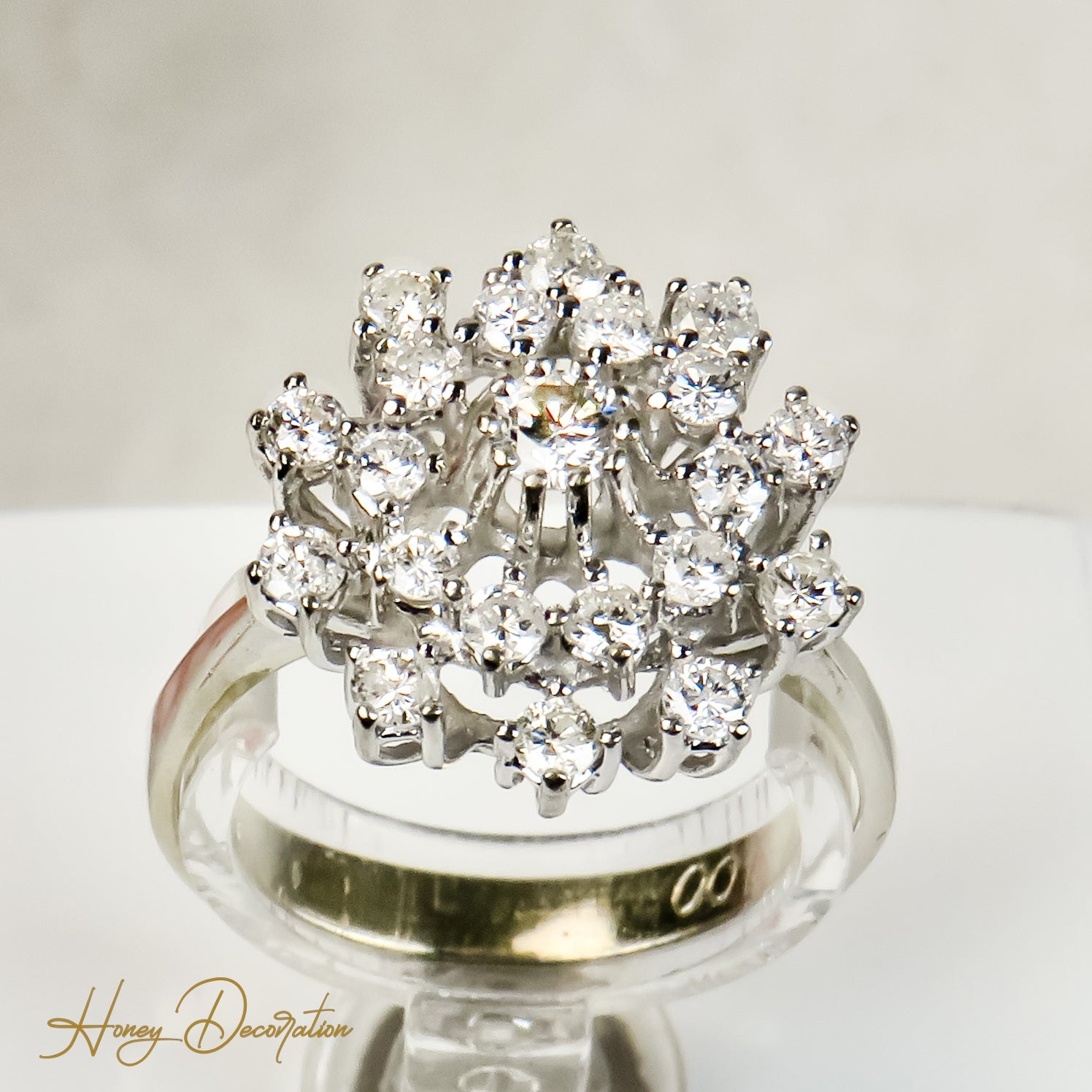 14 Karat Weißgoldring mit Brillanten – Puristischer Luxus - Honey Jewelry