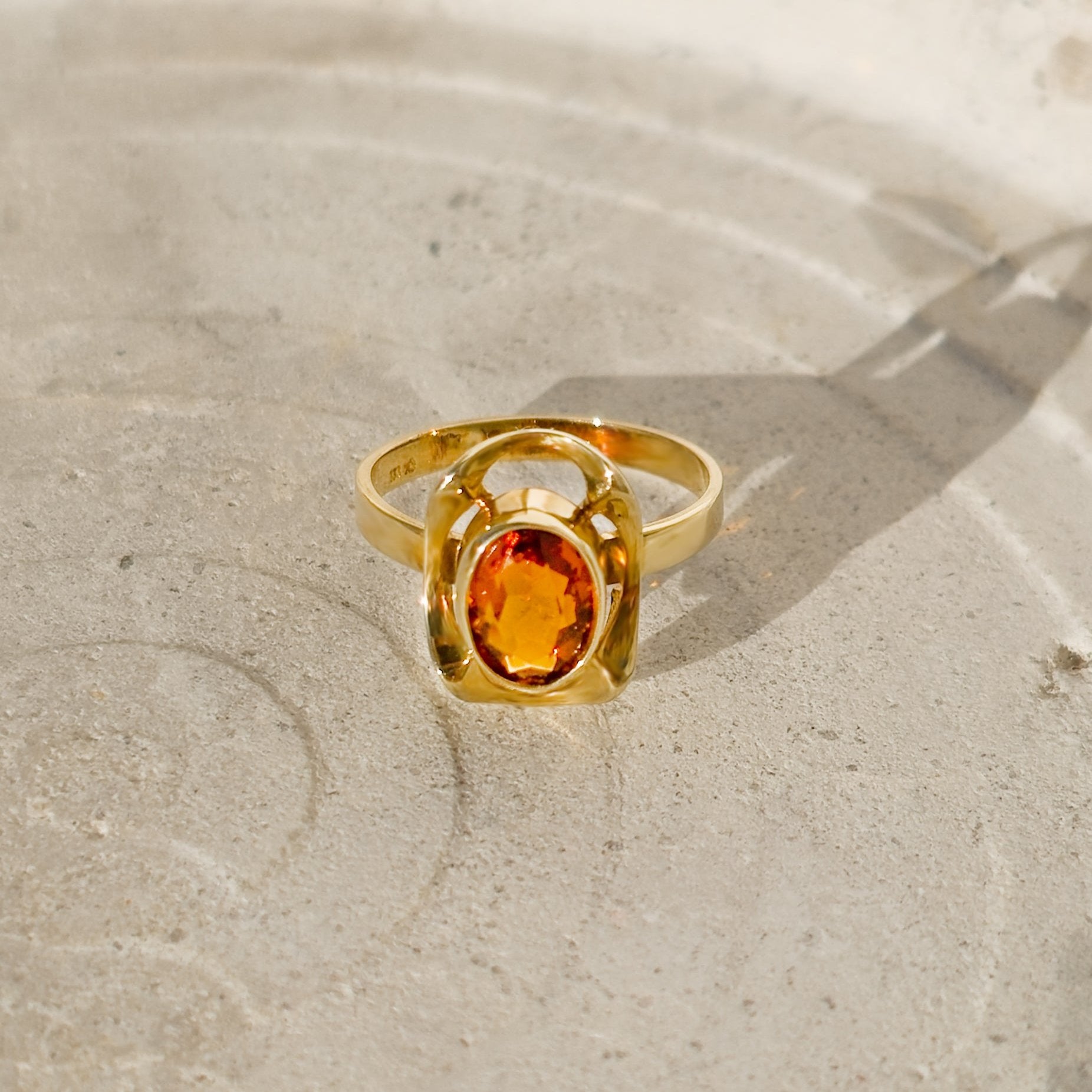 Vintage-Ring Citrin
