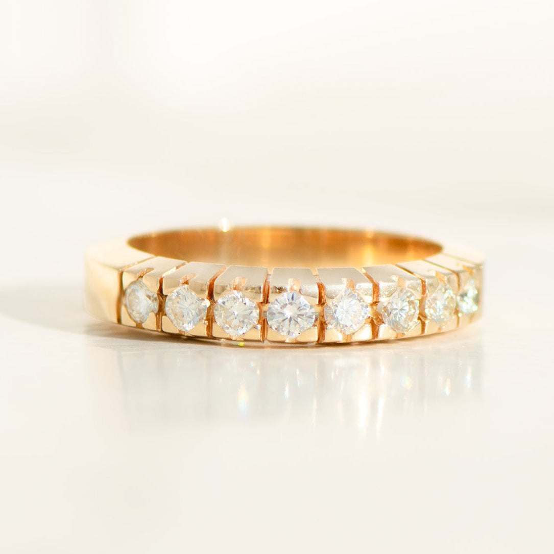Vintage Halbmemory-Ring 14K Gold mit Diamanten 0,4 ct