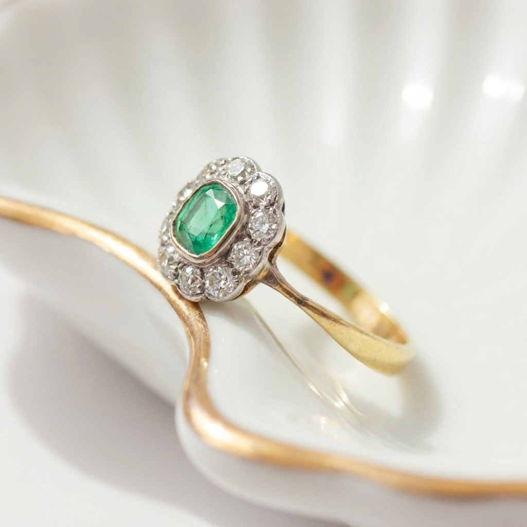Antiker Smaragd-Entourage-Ring