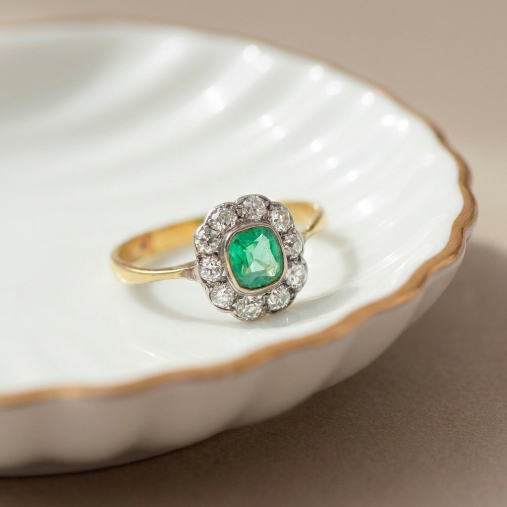 Antiker Smaragd-Entourage-Ring