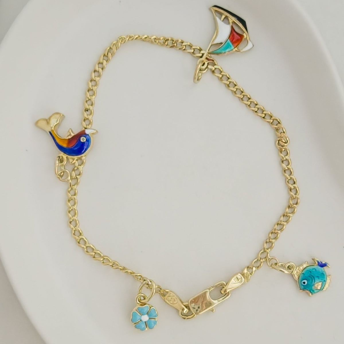 Armband Fische aus 14K Gelbgold - Honey Jewelry