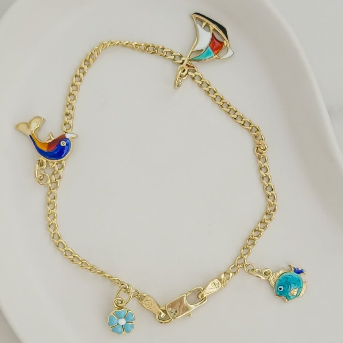 Armband Fische aus 14K Gelbgold - Honey Jewelry