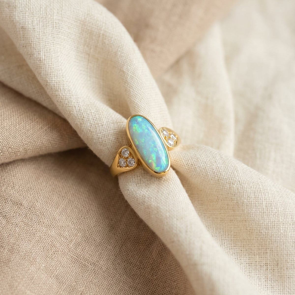 Boulder Opal Ring aus 750 Gelbgold - Honey Jewelry