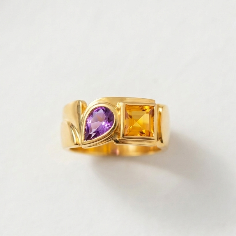 CADEAUX Citrin-Amethyst-Ring