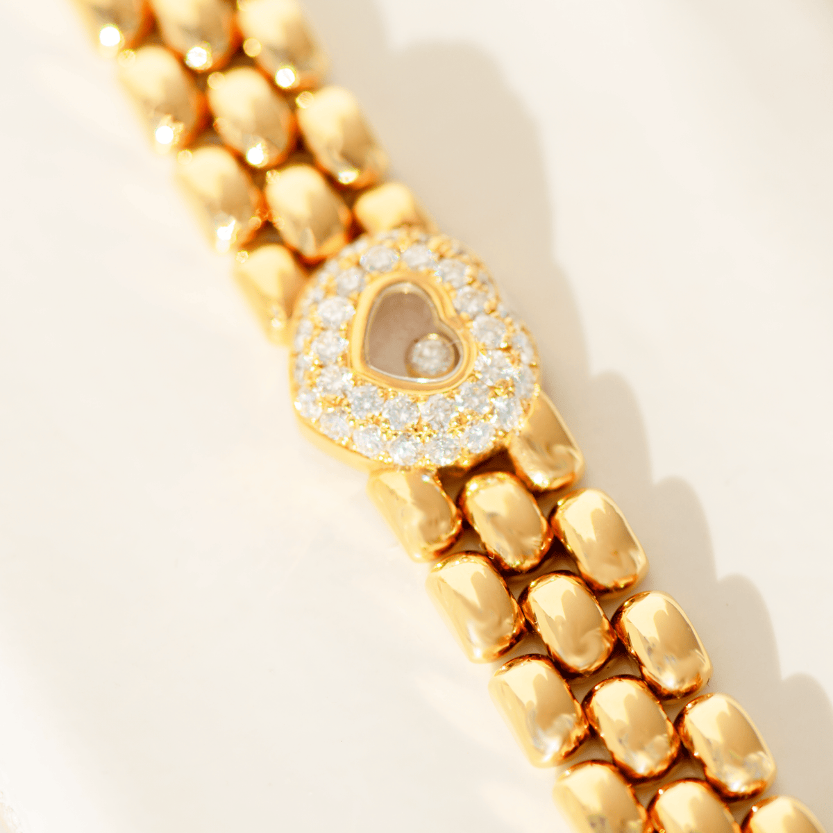 Chopard „Happy Diamonds“ Armband aus 18 Karat Gelbgold | Herz - Motiv | 0,70 ct Diamanten | Länge 17,5 cm - Honey Jewelry