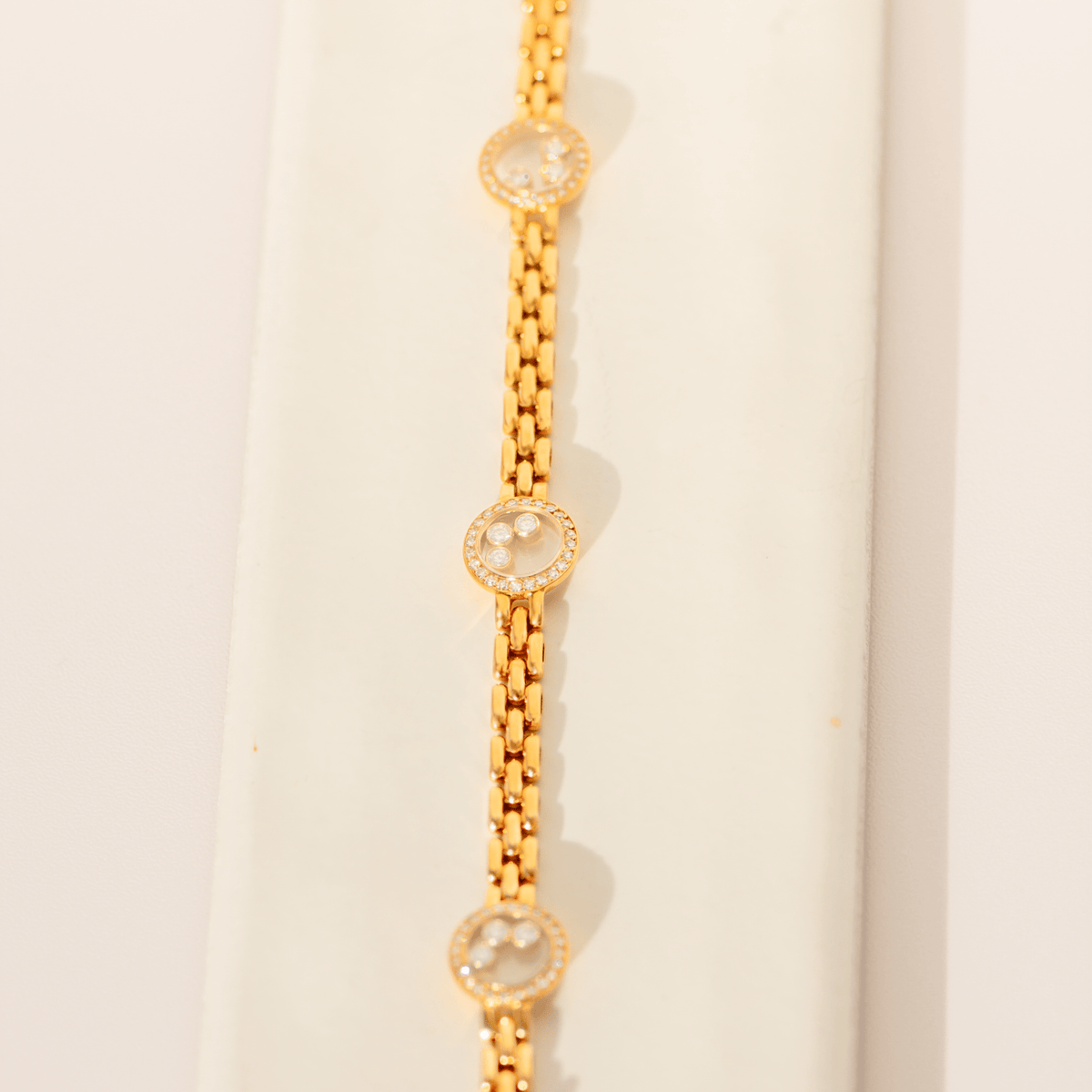 Chopard „Happy Diamonds“ Armband aus 18 Karat Gelbgold | 96 Diamanten & 12 lose Brillanten | 18cm - Honey Jewelry