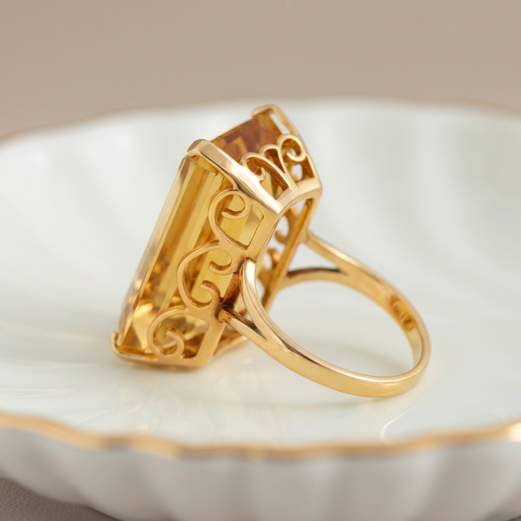 Citrin-Ring aus 750er Gelbgold