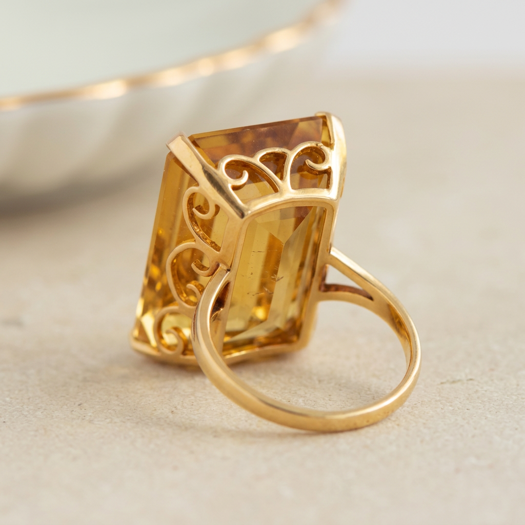 Citrin-Ring aus 750er Gelbgold