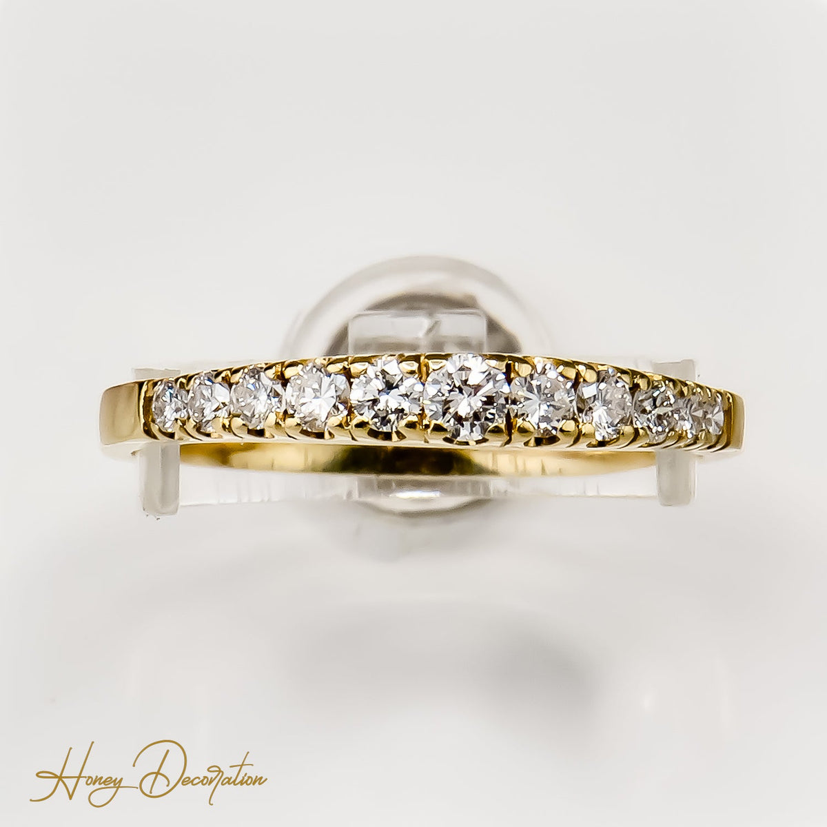 Eleganter 18 Karat Halbmemory - Ring mit Diamanten - Honey Jewelry