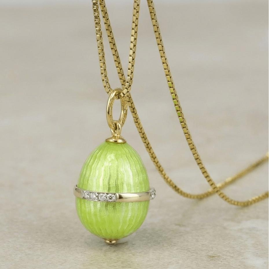 Emaillierter Vintage-Ei Anhänger aus 14K Gold - Honey Jewelry