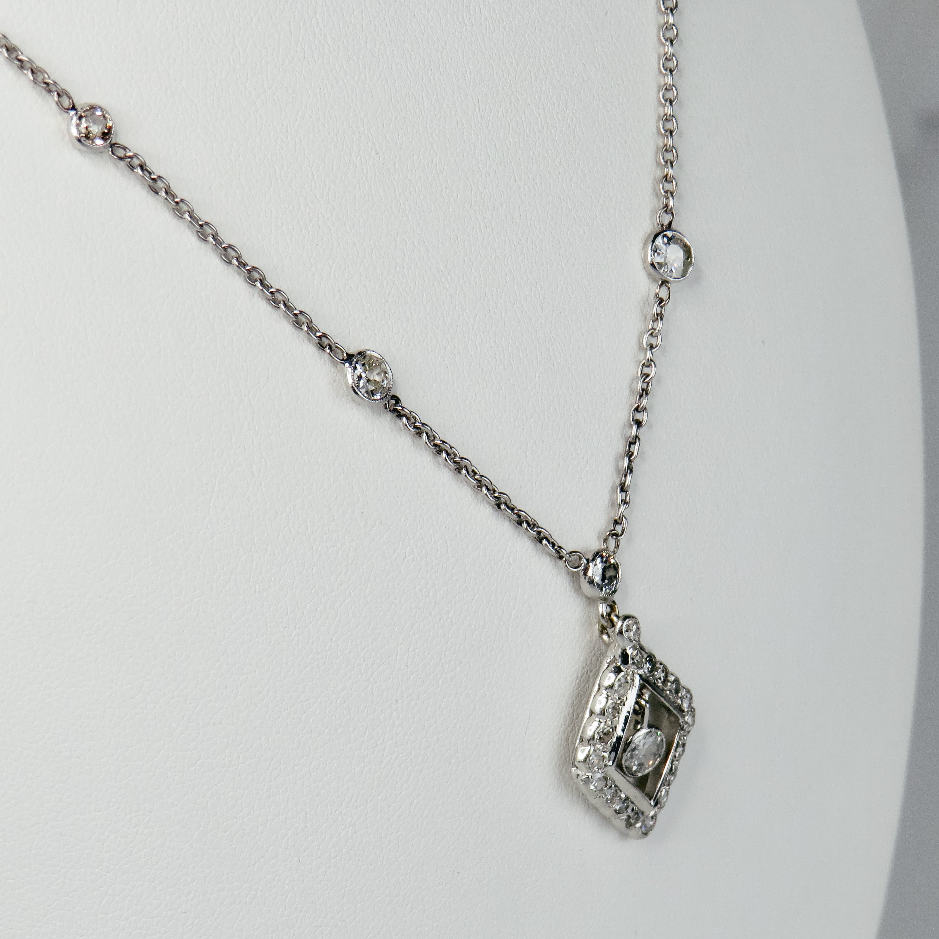 Art Deco Diamant chain made of white gold