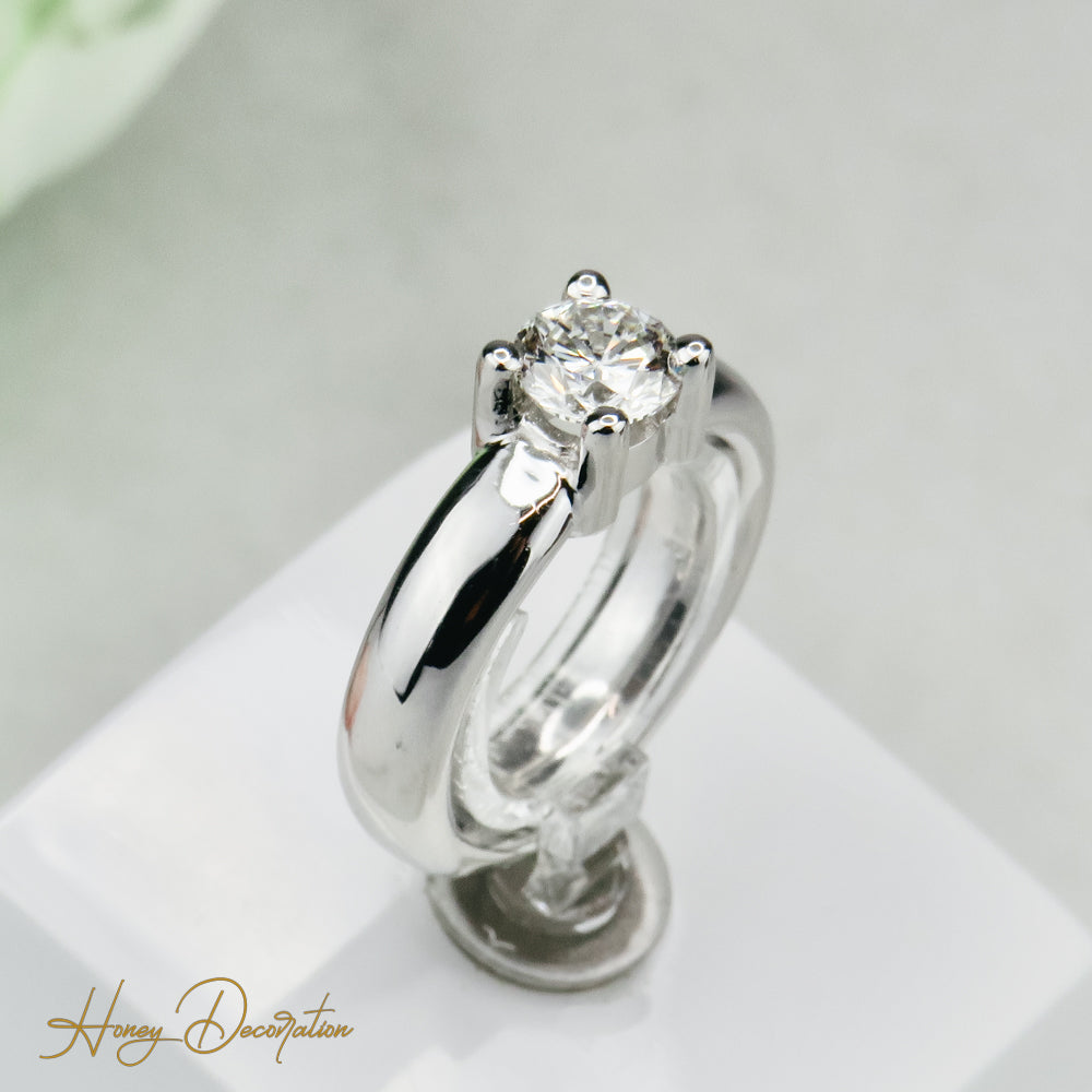 Magnificent 1-carat brilliant ring made of 750 white gold