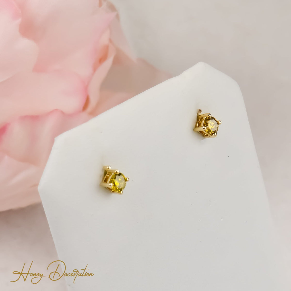 Klassische 585er Goldohrstecker, zeitloses Design - Honey Jewelry