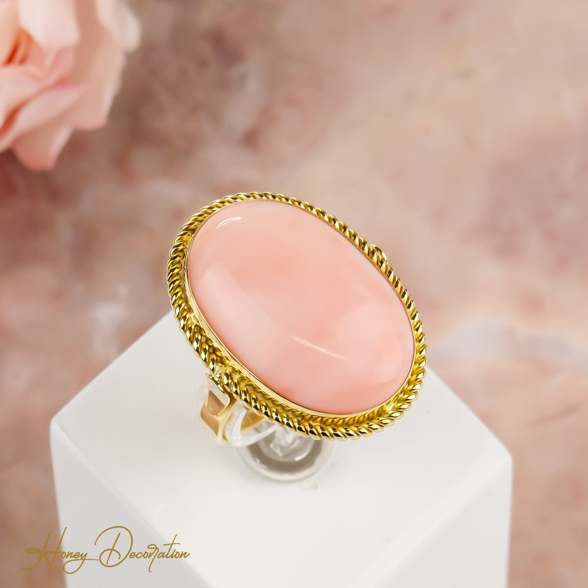 Korallenring, ein Naturschönheit in Gelbgol - Honey Jewelry