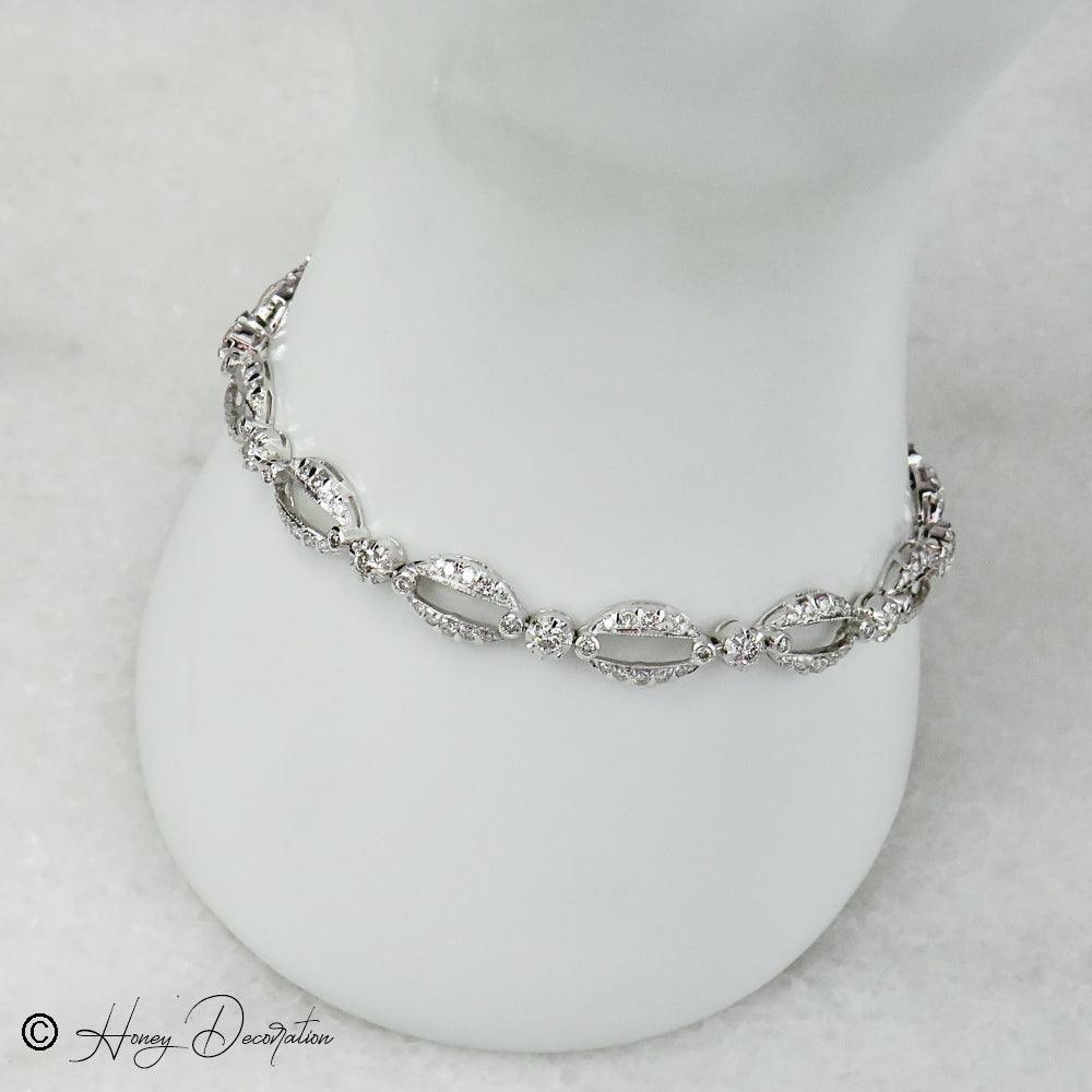 Luxuriöses Weißgold - Armband mit Brillanten - Honey Jewelry