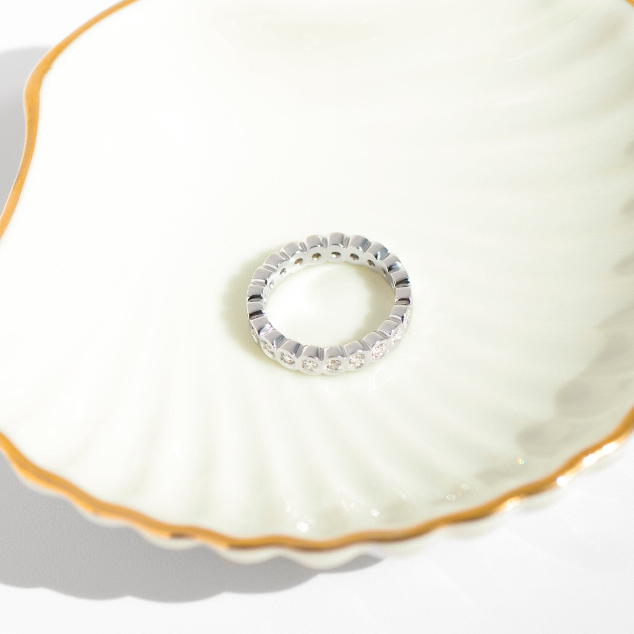 Memory Ring aus 585er Weißgold – Vollmemory mit 21 Diamanten - Honey Jewelry