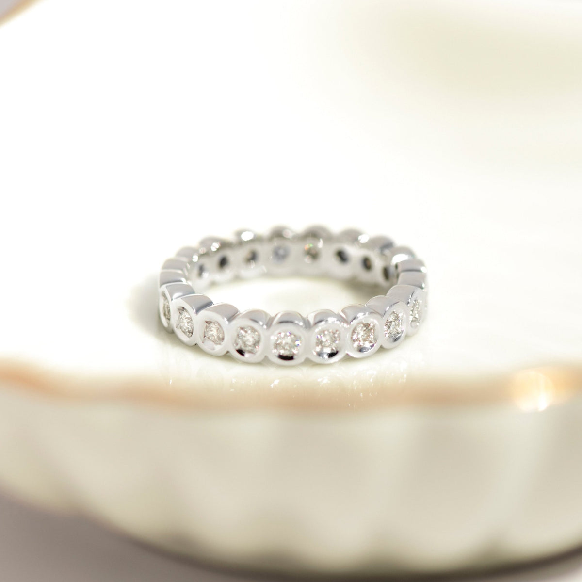 Memory Ring aus 585er Weißgold – Vollmemory mit 21 Diamanten - Honey Jewelry