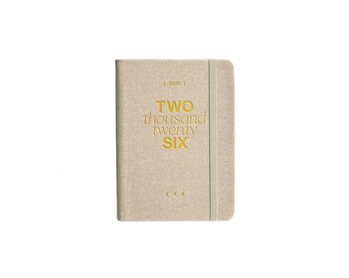 Pocket Planner 2026 – dein handlicher Begleiter in Beige mit Goldprägung - Honey Jewelry
