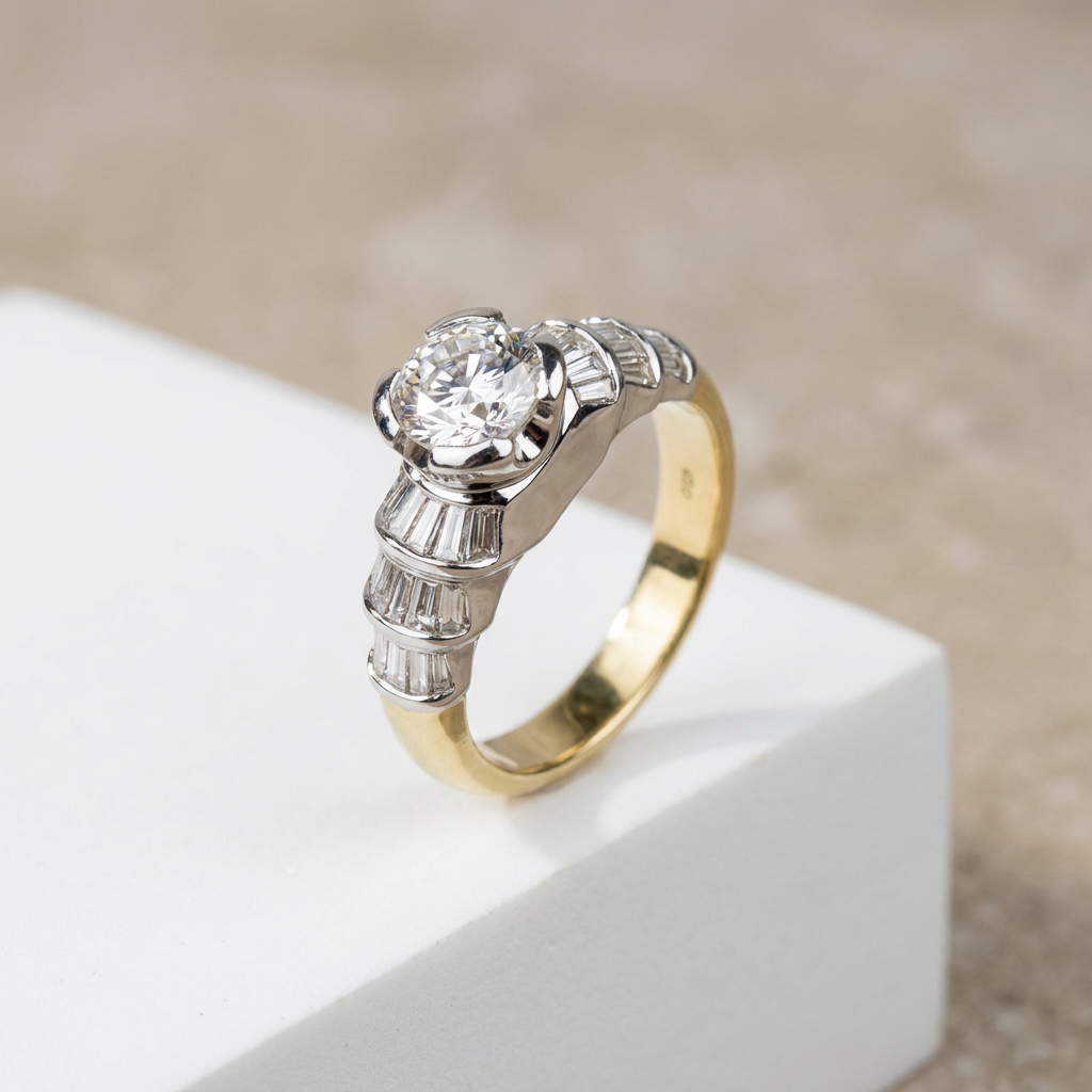 Magnificent 18 Karat Bicolor-Ring with diamonds
