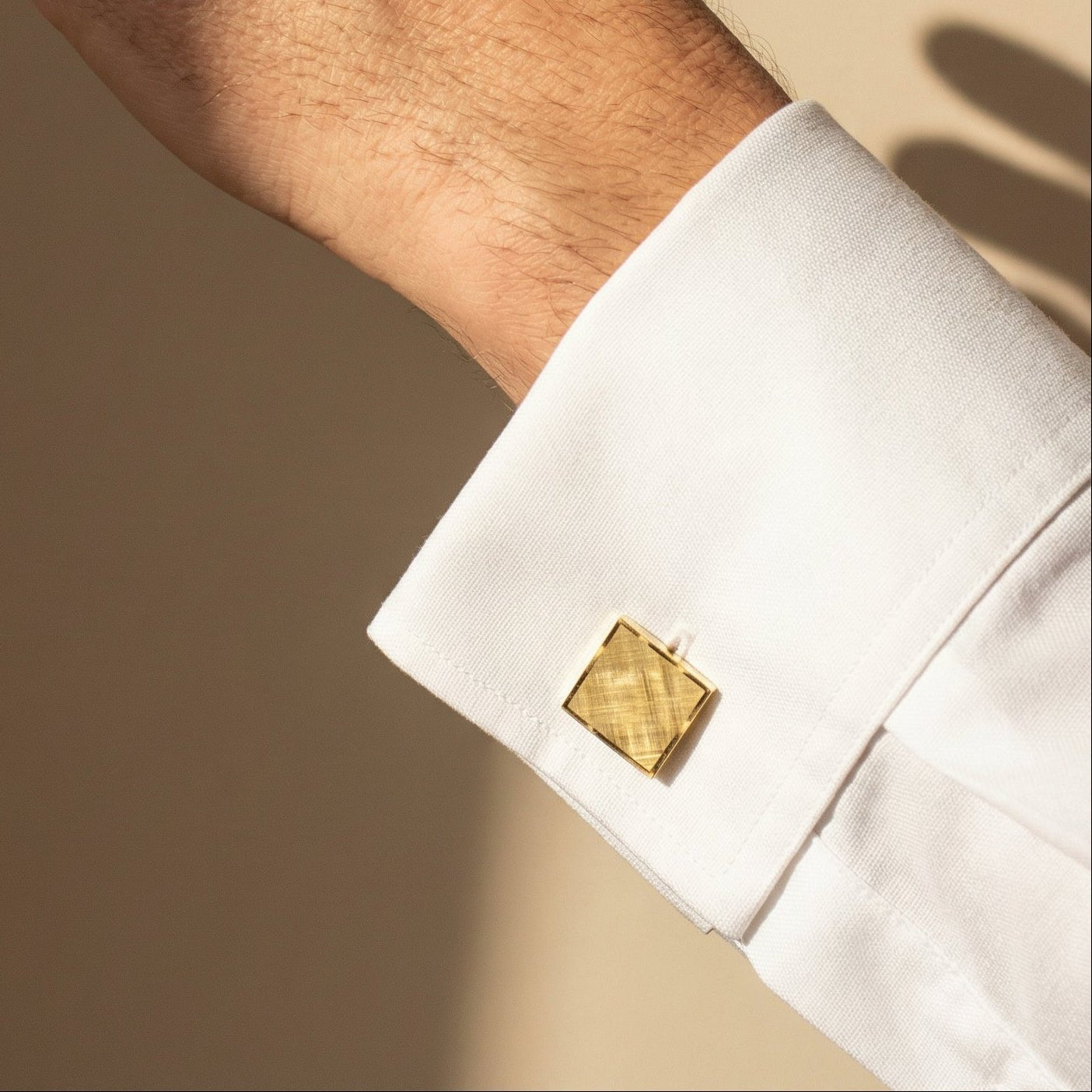Quadratische Manschettenknöpfe aus 8 Karat Gelbgold - Honey Jewelry