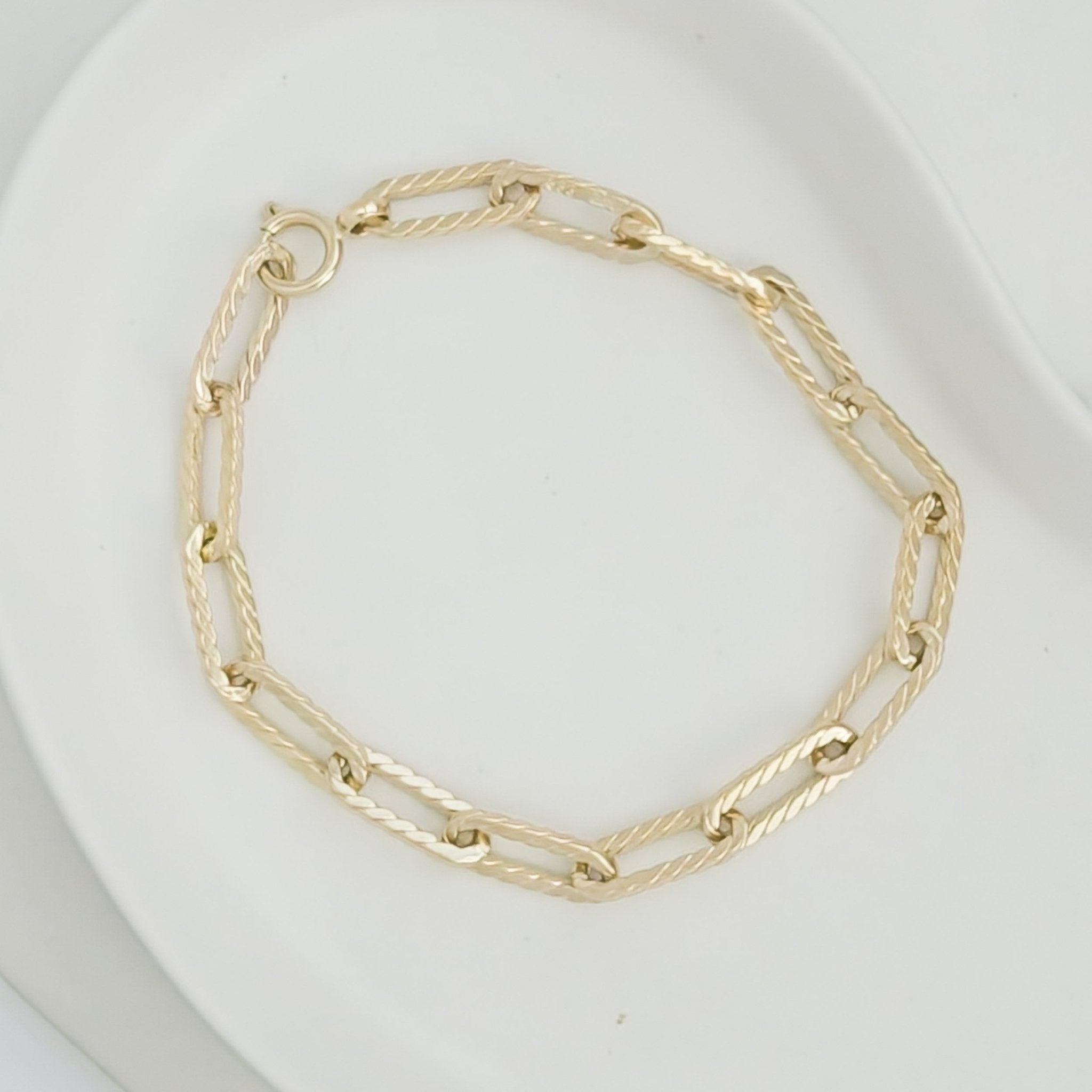Starkes Statement: Massives 333er Gelbgold-Armband mit großen Gliedern, 19,5 cm Länge - Honey Jewelry