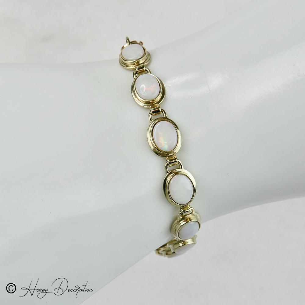 Traumhaftes Vintage Gold Opalarmband - Honey Jewelry