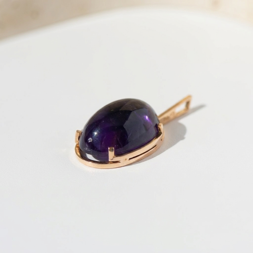 Vintage Amethyst-Anhänger aus 18K Gelbgold