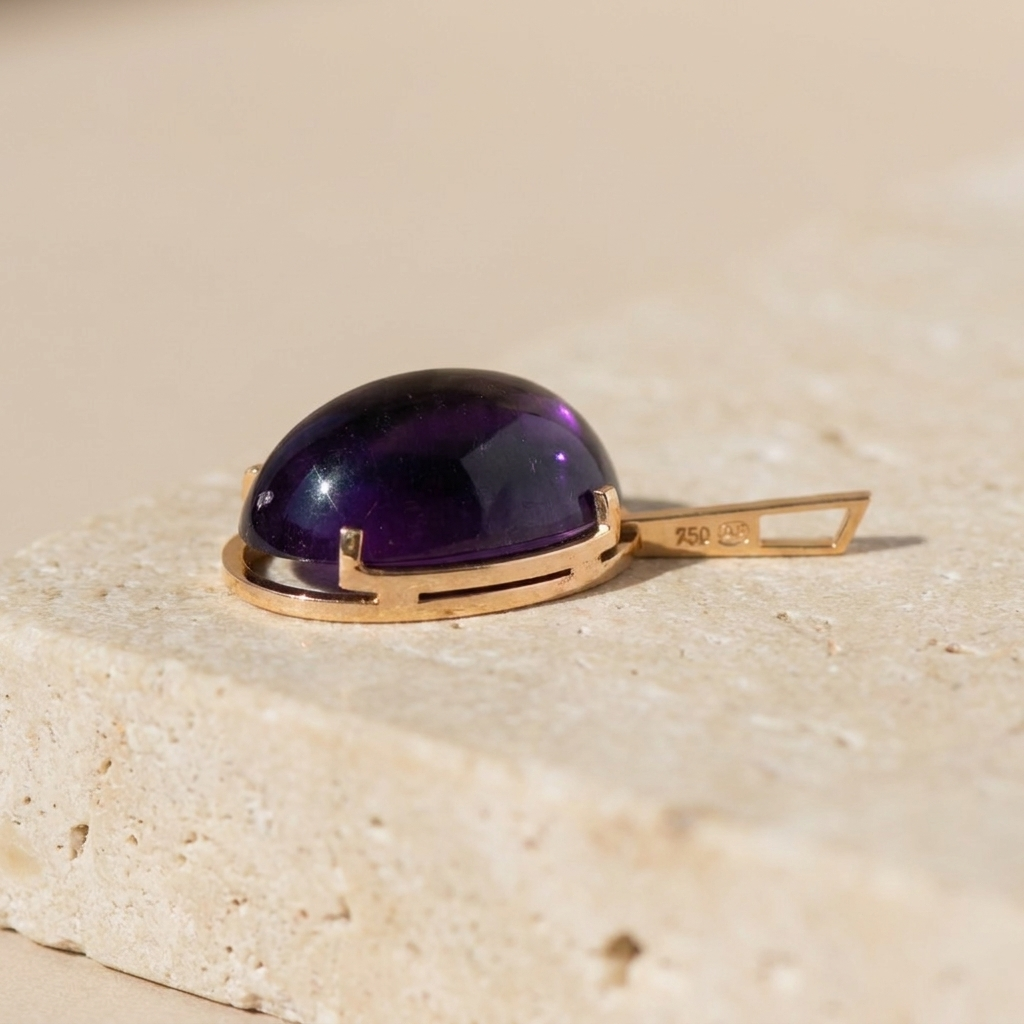 Vintage Amethyst-Anhänger aus 18K Gelbgold