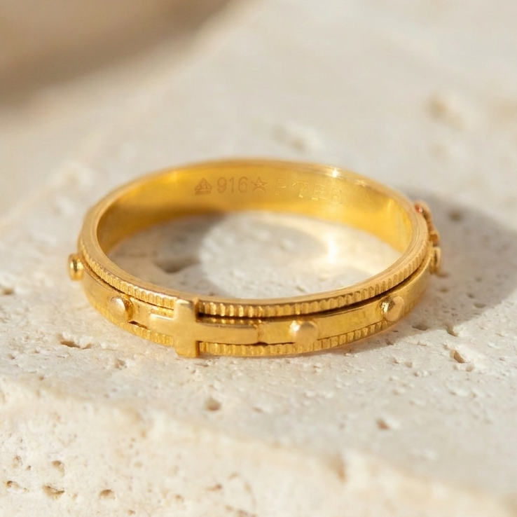 Vintage Drehring aus 916er Gold