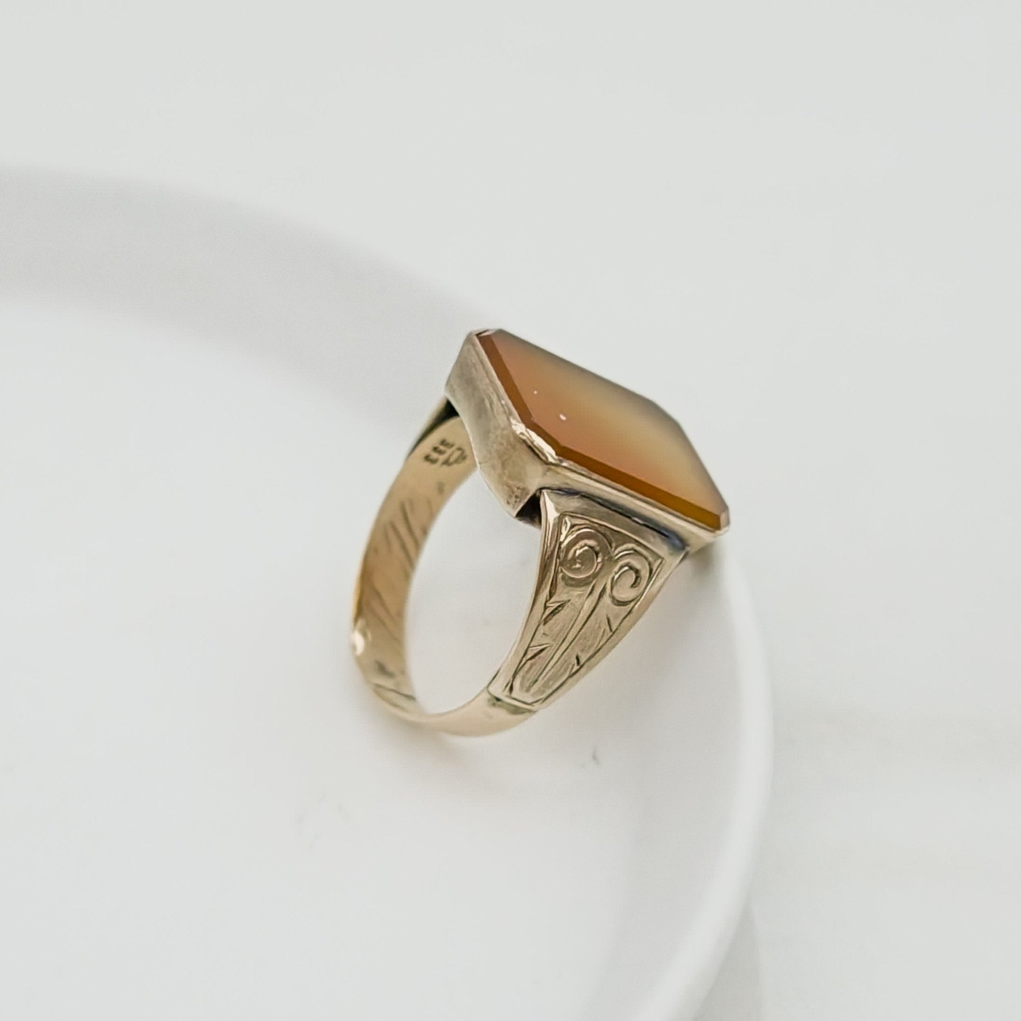 Vintage Herren - Ring aus 8K Gold mit Carneol - Honey Jewelry