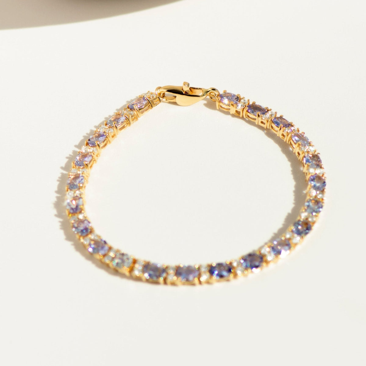 Vintage Tansanit Diamant Armband – 750er Gelbgold – 8,8 ct Tansanite - Honey Jewelry