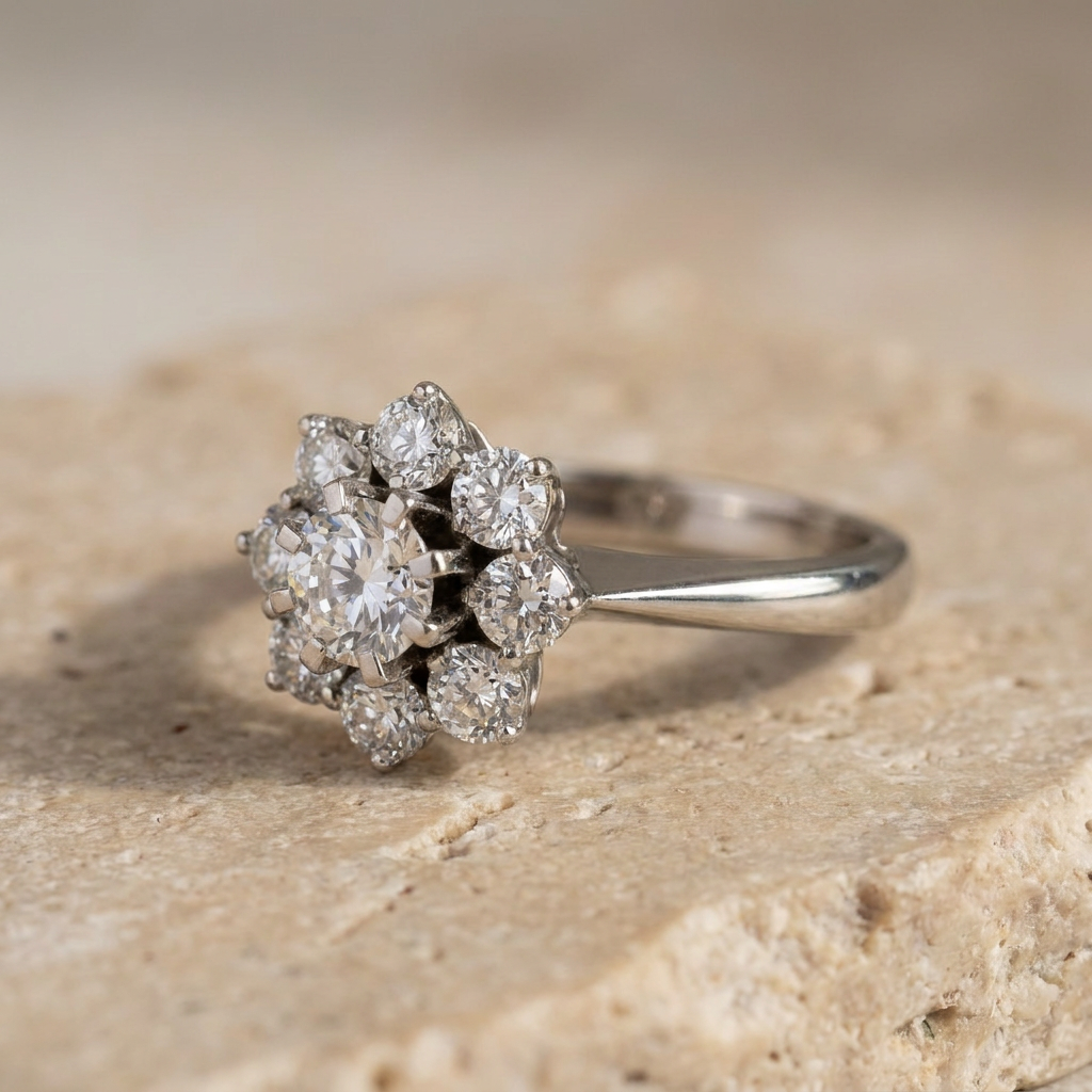 Beautiful brilliant ring made of 750 white gold