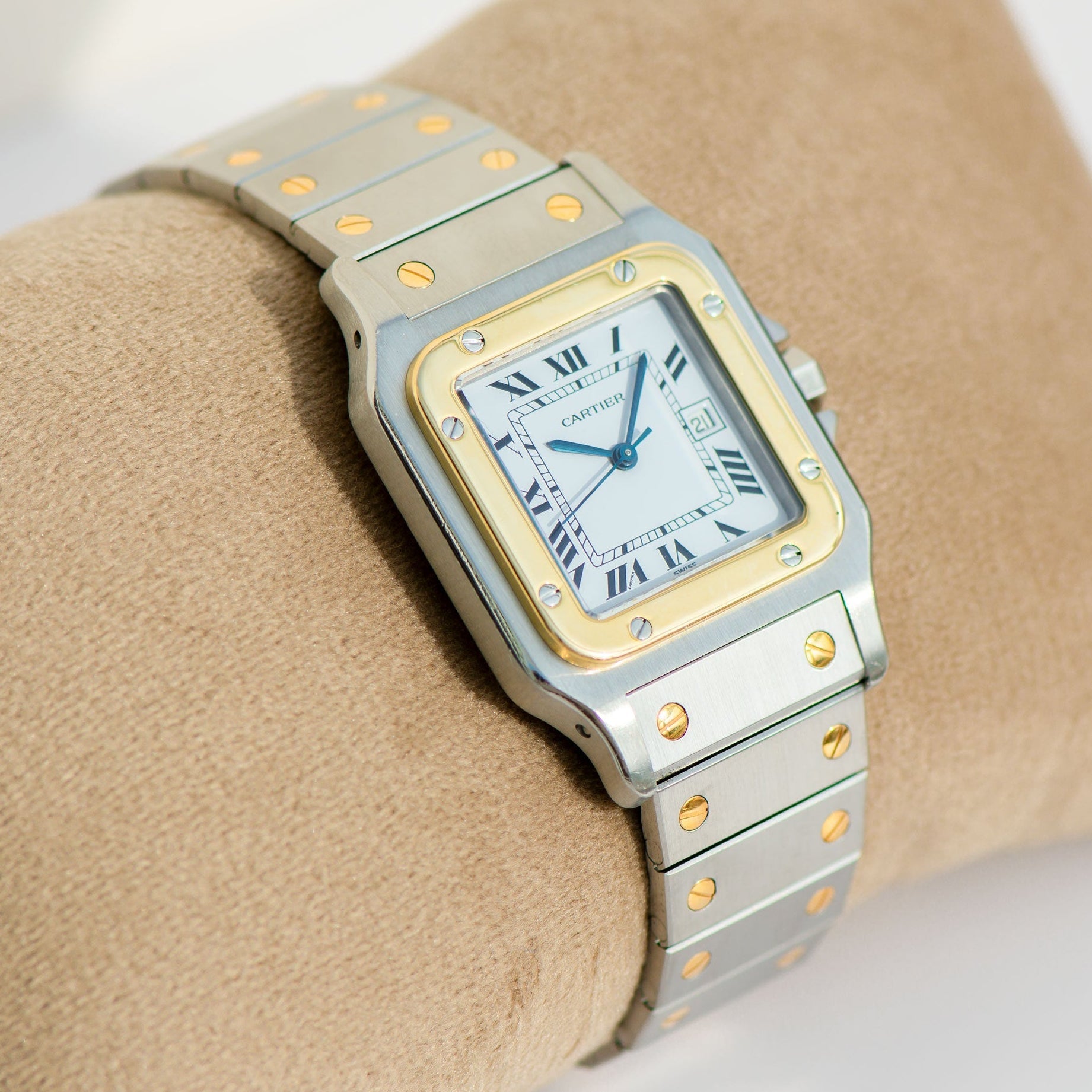 Cartier Santos Galbée Automatik in Bicolor – Edelstahl & 18k Gelbgold - Honey Jewelry