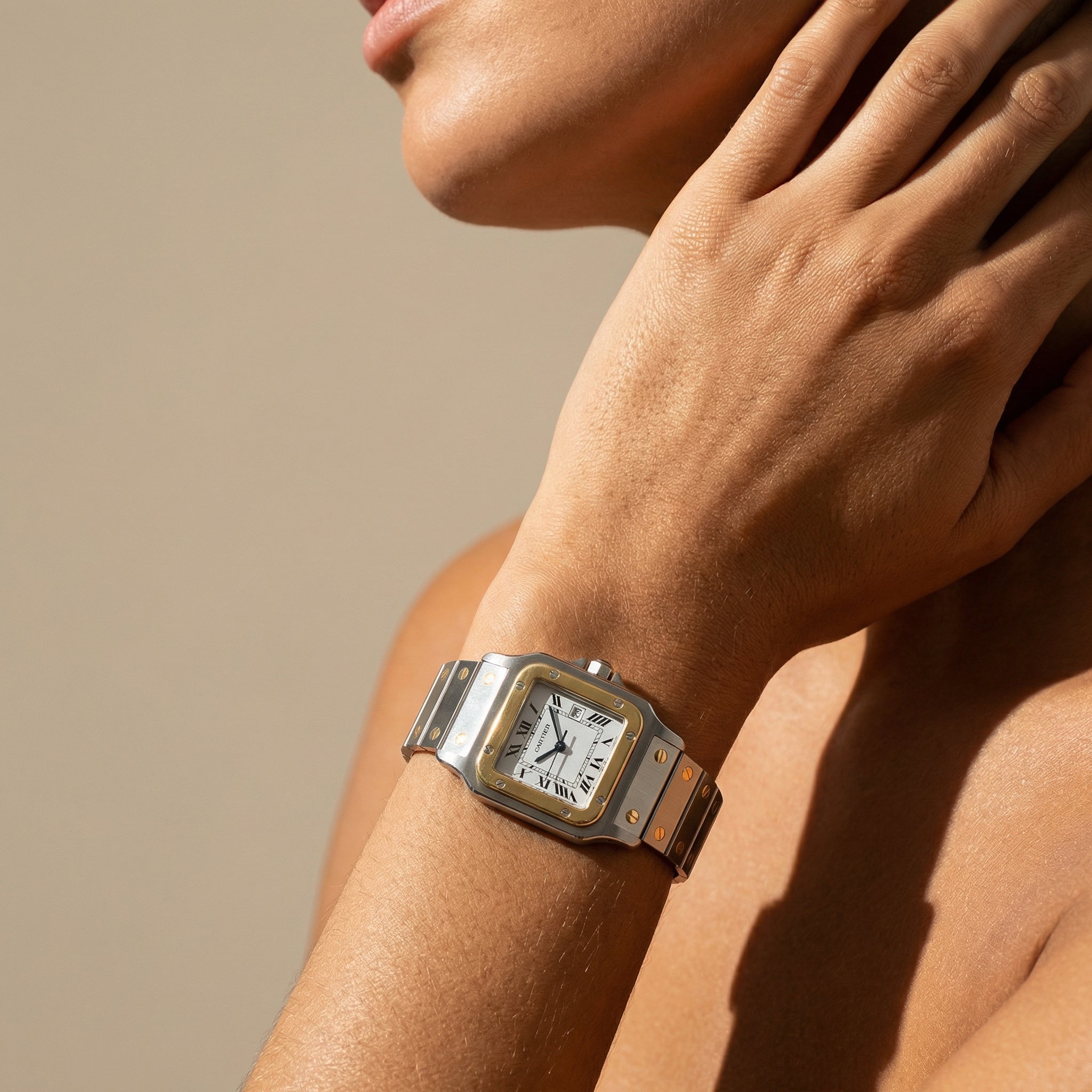 Cartier Santos Galbée Automatik in Bicolor – Edelstahl & 18k Gelbgold - Honey Jewelry