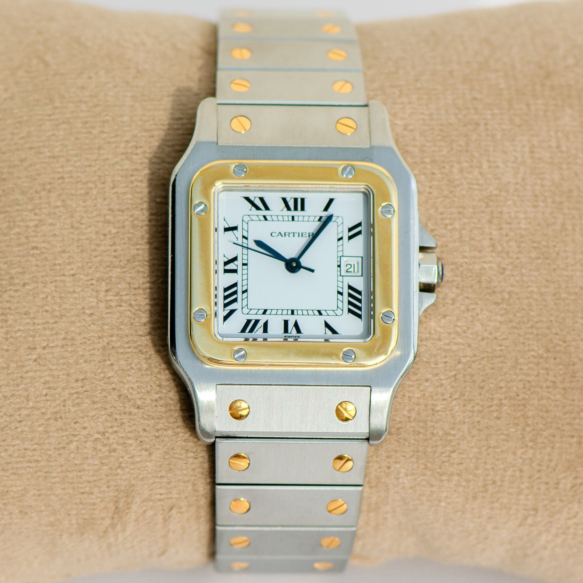 Cartier Santos Galbée Automatik in Bicolor – Edelstahl & 18k Gelbgold - Honey Jewelry