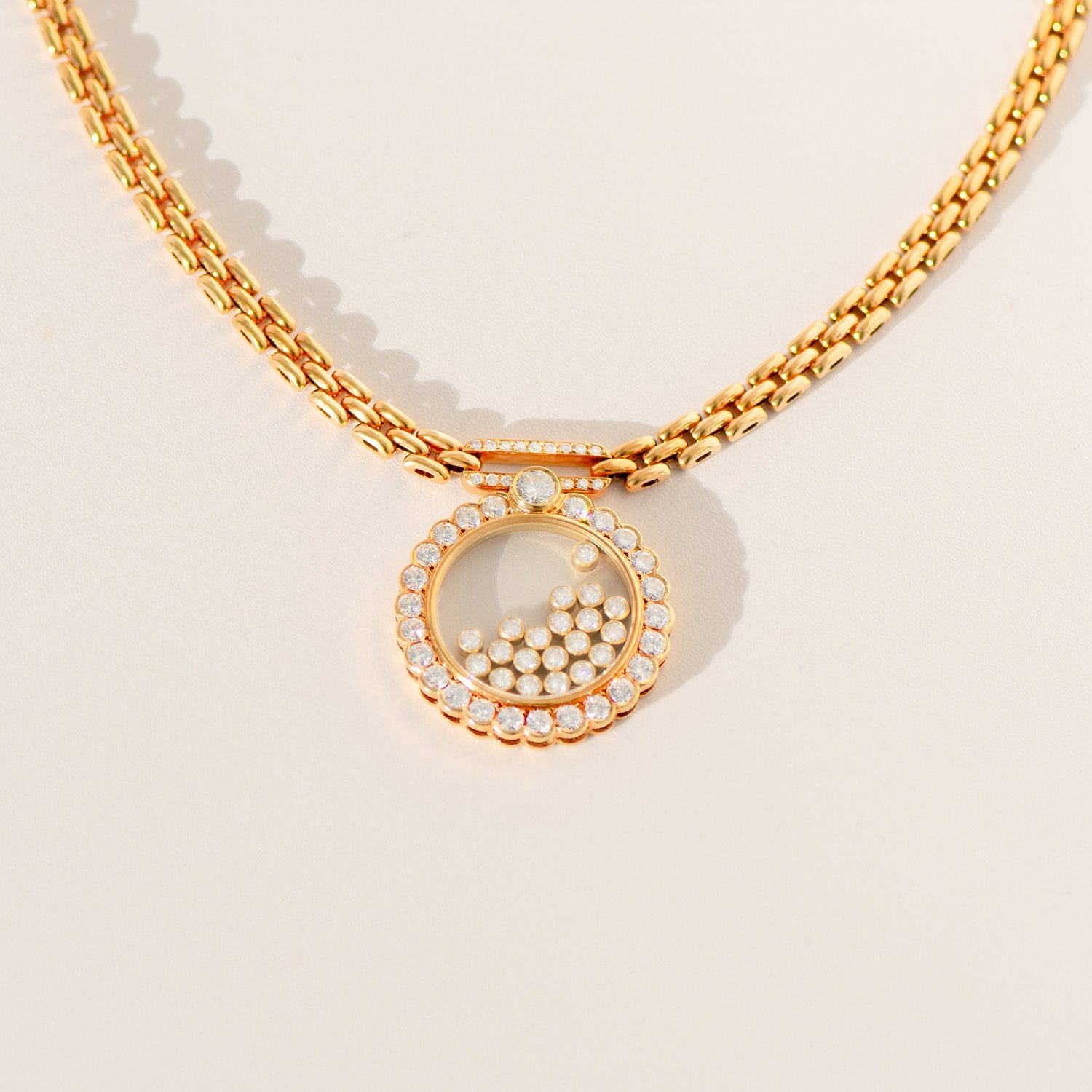 Chopard Einzelanfertigung „Happy Diamonds“ Collier | 18 Karat Gold | 3,0 ct Diamanten - Honey Jewelry