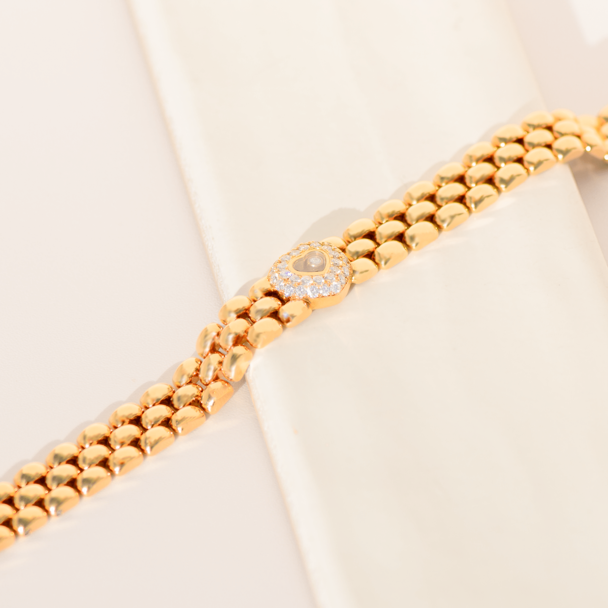 Chopard „Happy Diamonds“ Armband aus 18 Karat Gelbgold | Herz - Motiv | 0,70 ct Diamanten | Länge 17,5 cm - Honey Jewelry
