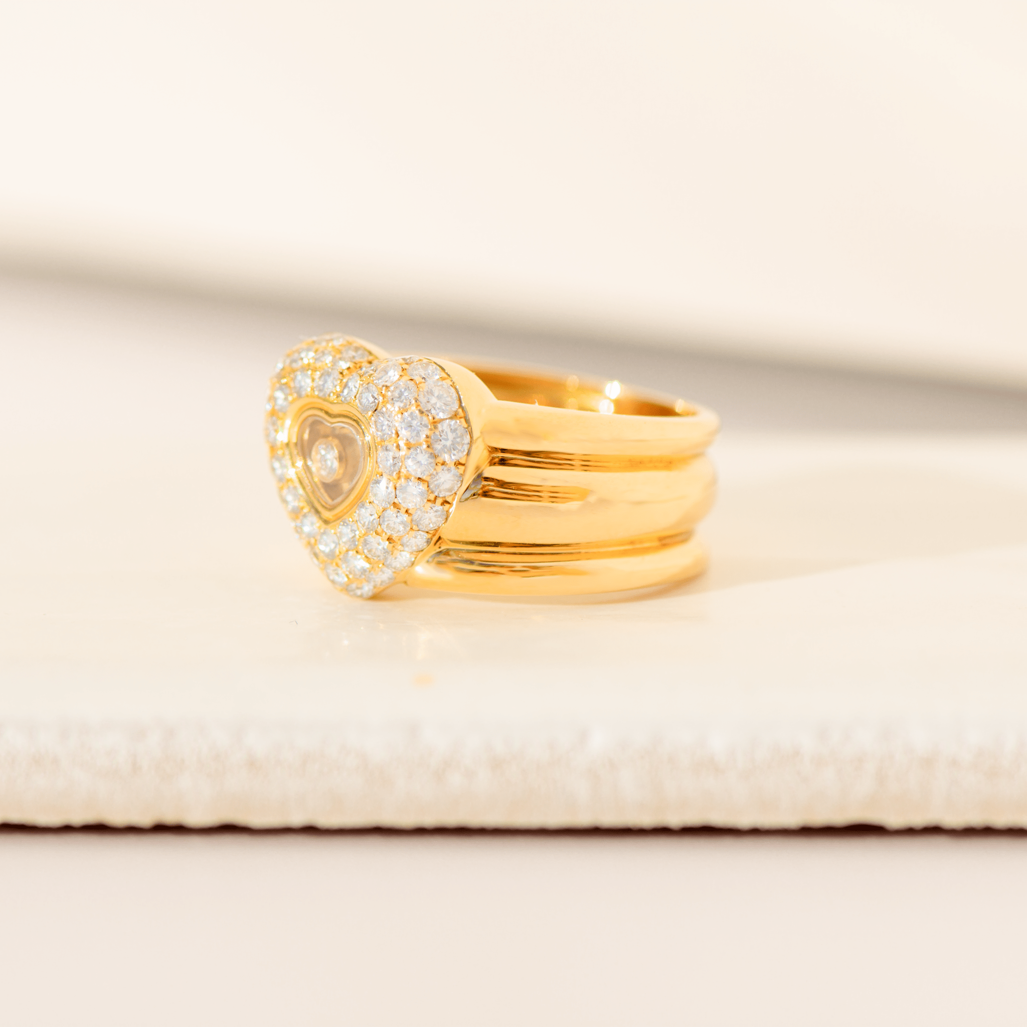 Chopard „Happy Diamonds“ Ring aus 18 Karat Gelbgold | 1,35 ct Diamanten | Ringgröße 58 - Honey Jewelry