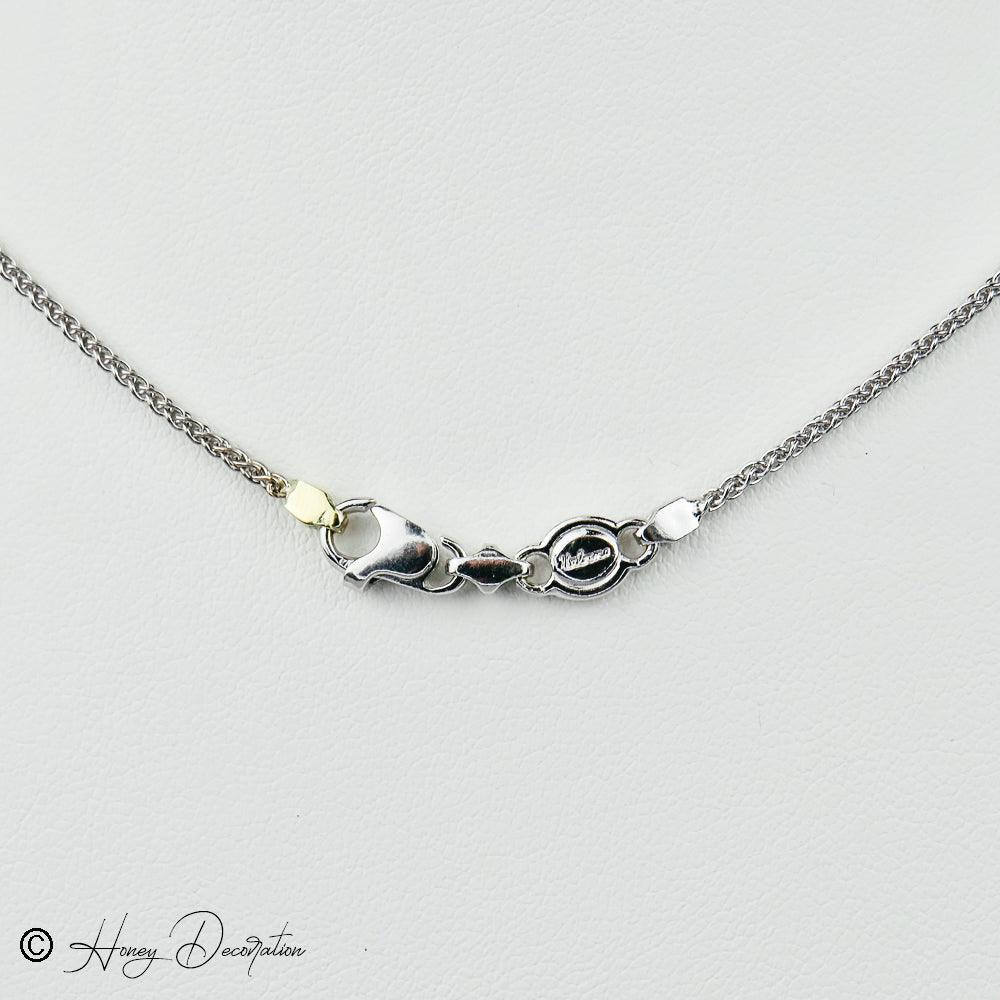 Elegante 18 Karat Weißgoldkette mit Perlenanhänger - Honey Jewelry