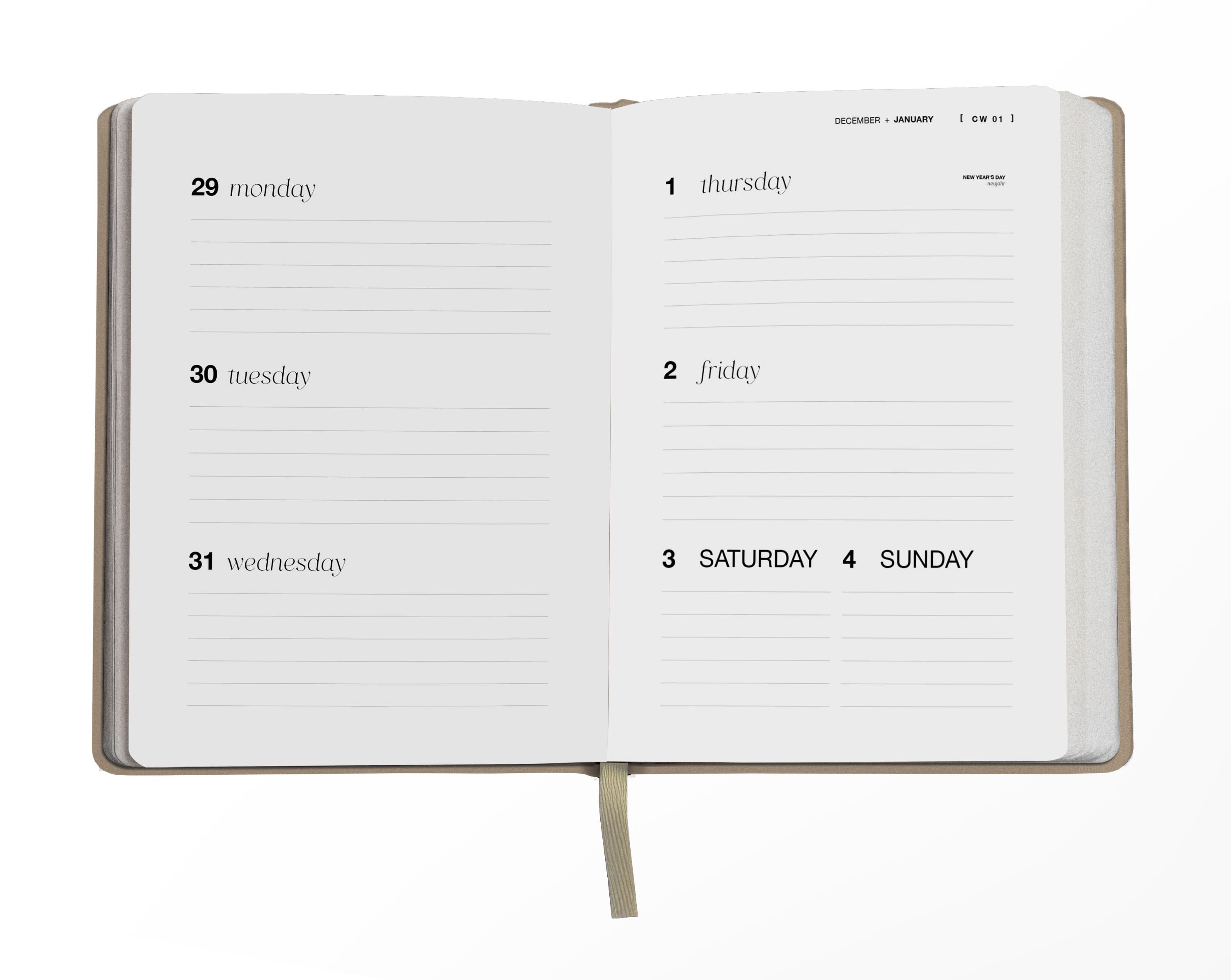 Pocket Planner 2026 – dein handlicher Begleiter in Beige mit Goldprägung