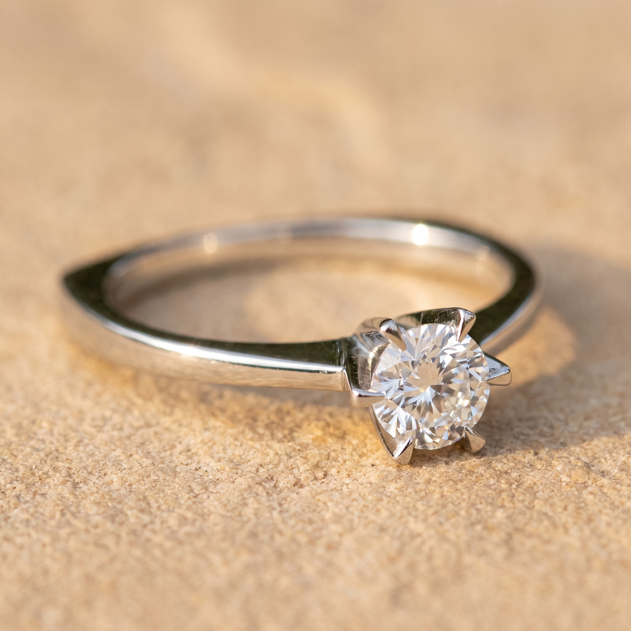 750 gold solitaire ring with brilliant - unsurpassed clarity