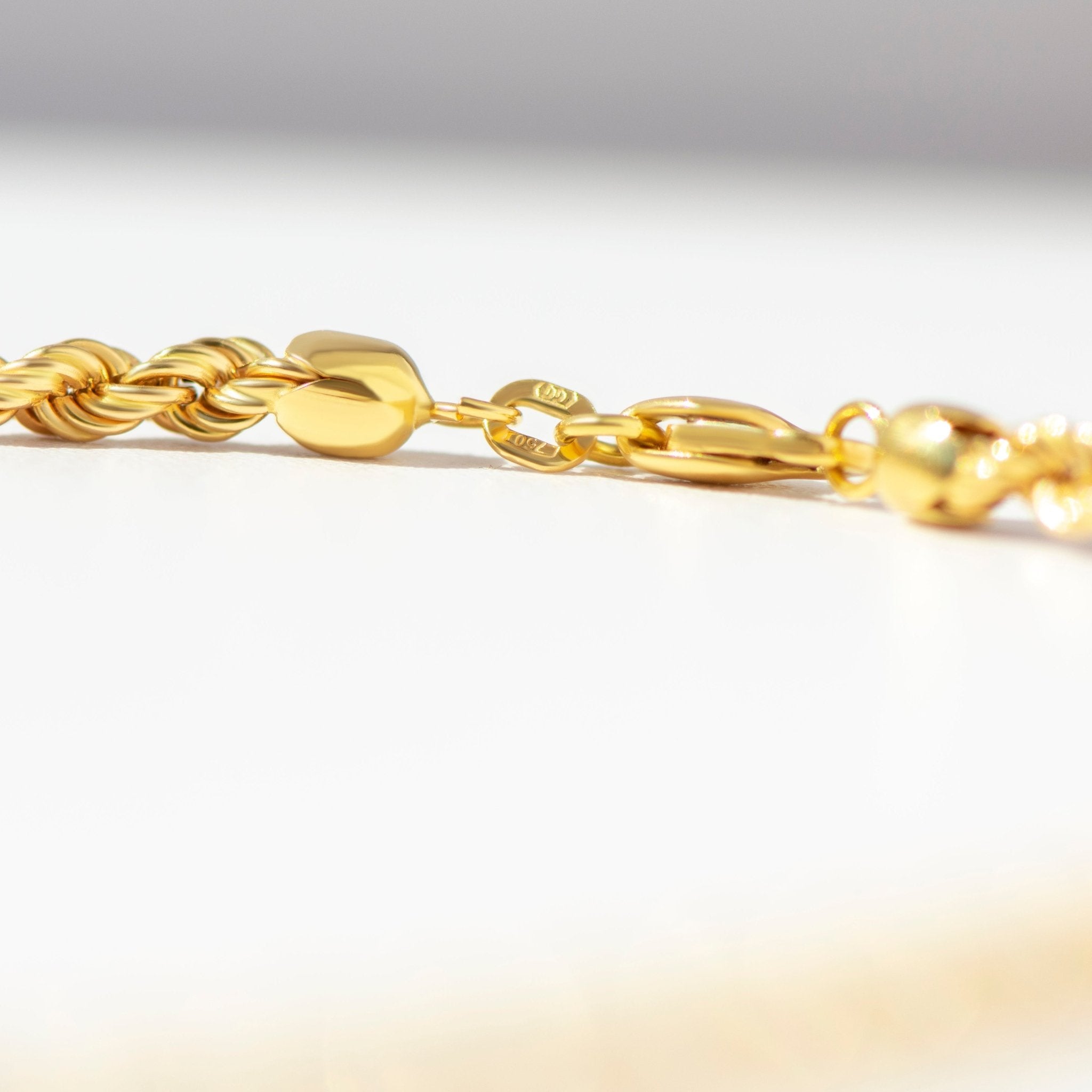 Kordelkette – 750er Gelbgold – 45 cm - Honey Jewelry