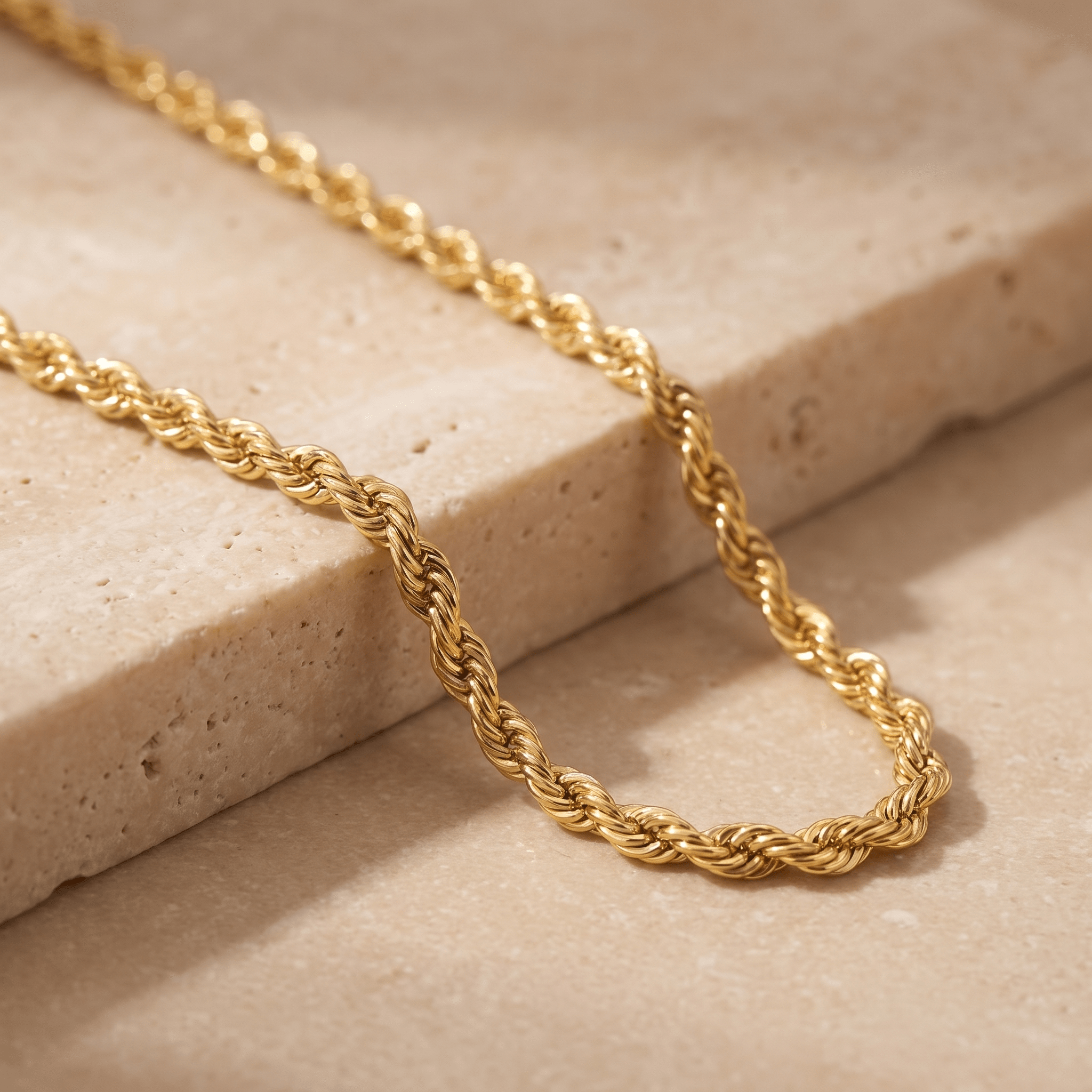 Kordelkette – 750er Gelbgold – 45 cm - Honey Jewelry