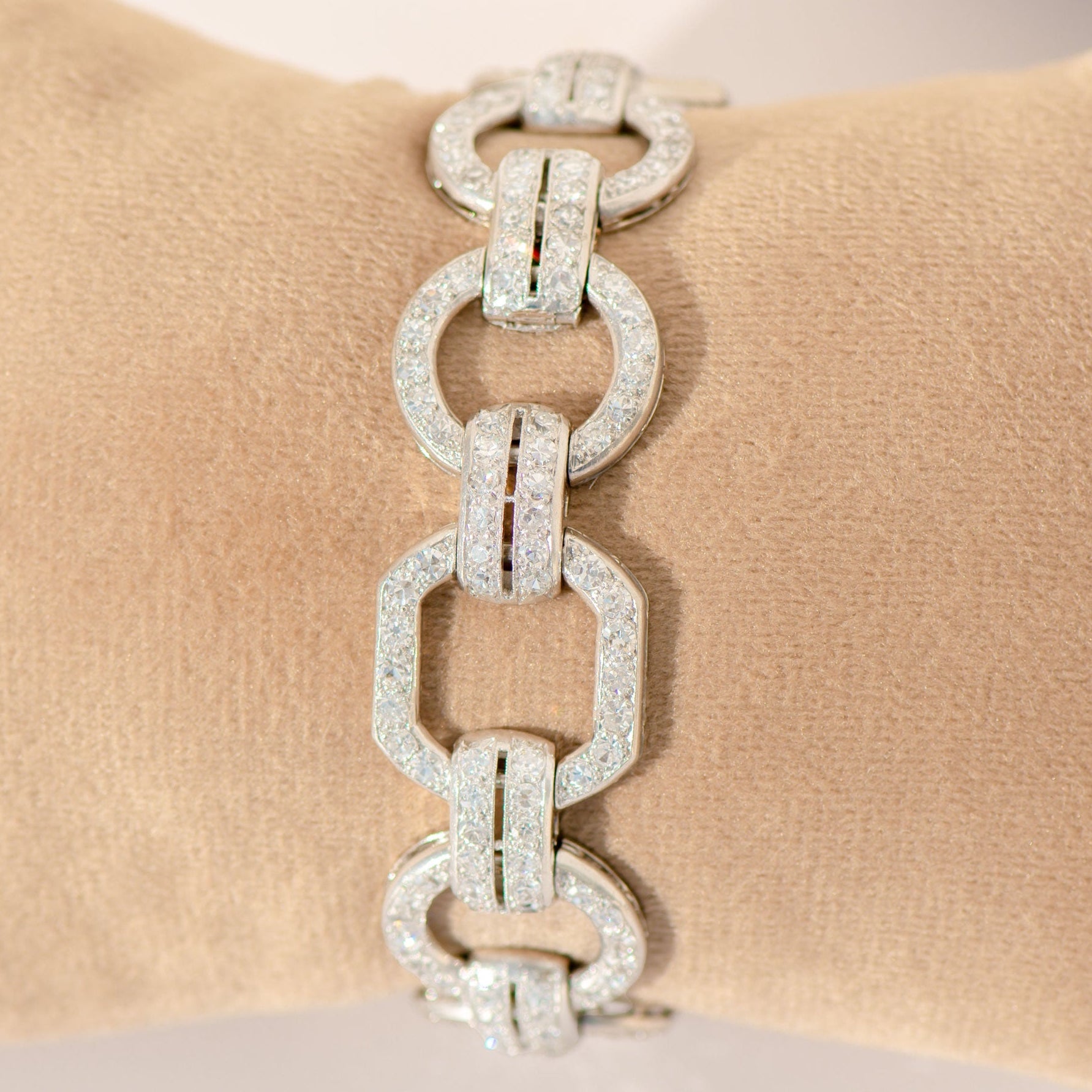 Platin - Diamantarmband – 228 Diamanten 6,84 ct Art Déco - Honey Jewelry