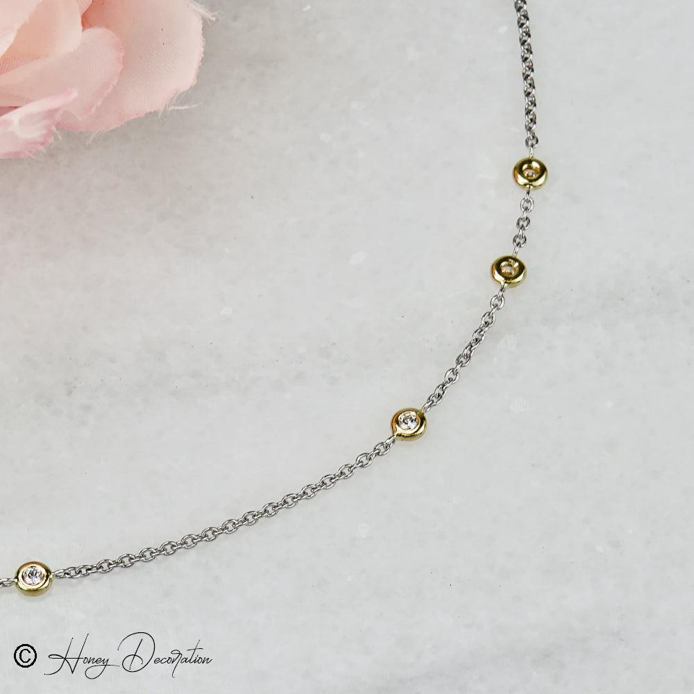 Süßes Armkettchen aus Platin & Gelbgold - Honey Jewelry