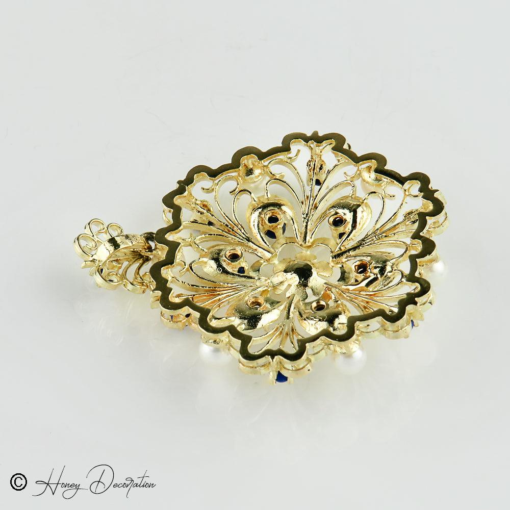 Traumhafter Vintage-Anhänger aus 14K Gold, besetzt mit Perlen - Honey Decoration