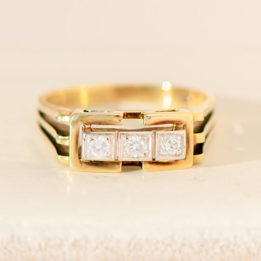 Vintage - Diamantring aus 14 Karat Gelbgold - Honey Jewelry