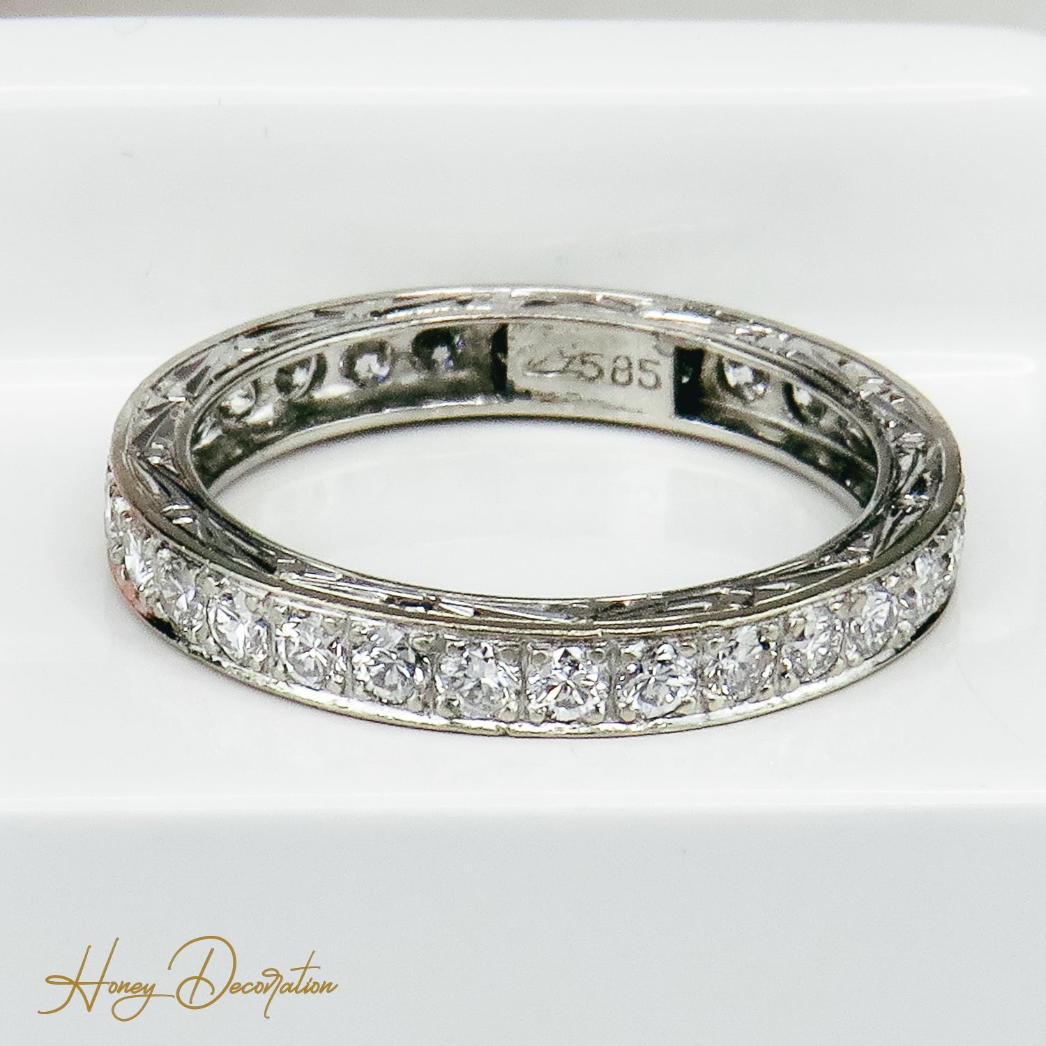 Vollmemory - Ring aus 14K Weißgold - Honey Jewelry